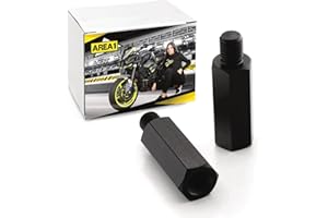 ‎AREA1 Area1 Motorrad Spiegel Rückspiegel Erhöhung 4cm Verlängerung Riser 2x M10 Rechtsgewinde. Kompatibel mit Mondial