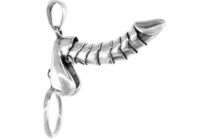 ZZTAE Pendentif pénis érectable drôle, collier sexy en forme de tige créative, collier pendentif sexuel créatif personnalisé, hommes adolescentes filles debout pendentif ornement cadeau ( Color : Silver )