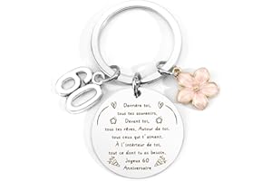 Lerdrtuin Cadeau Femme 60 Ans Cadeau 60 Ans Femme Anniversaire Porte Clef Cadeaux Anniversaire Porte Clef Cadeaux Anniversaire