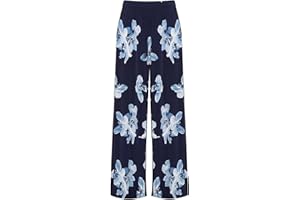 REAL LIFE FASHION LTD Womens Paisley Printed Wide Leg Palazzo Ladies Elasticated Waist Stretchy Baggy Loungewear Loose Fit Printed Trouser Casual Summer Wear Fancy Party Beach Wear Pants Plus Size