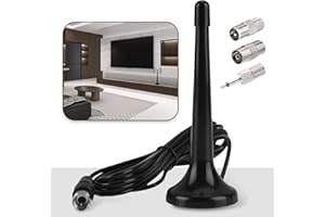 BIGCHEER Hochleistungs-Radioantenne mit Magnetfuß für Exzellenten DAB+ und FM Empfang - Inklusive 3m Koaxialkabel und Steckeradapter - für Heimstereoanlagen, AV Receiver und Audio Systeme, Verbesserte Klangqua