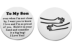 MYSOMY to My Son Pocket Token I Love You Son Gift from Mom Son Pocket Hug Token Long Distance Relationship Keepsake for Son (son round token)