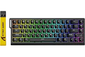 ATTACK SHARK X68 HE Teclado 8000Hz Rapid Trigger, Teclado Gaming RGB con Interruptor Magnético de 60%, Precisión RT de 0,01 mm, Actuación Ajustable, Snap Tap, para PC/Mac, Negroa