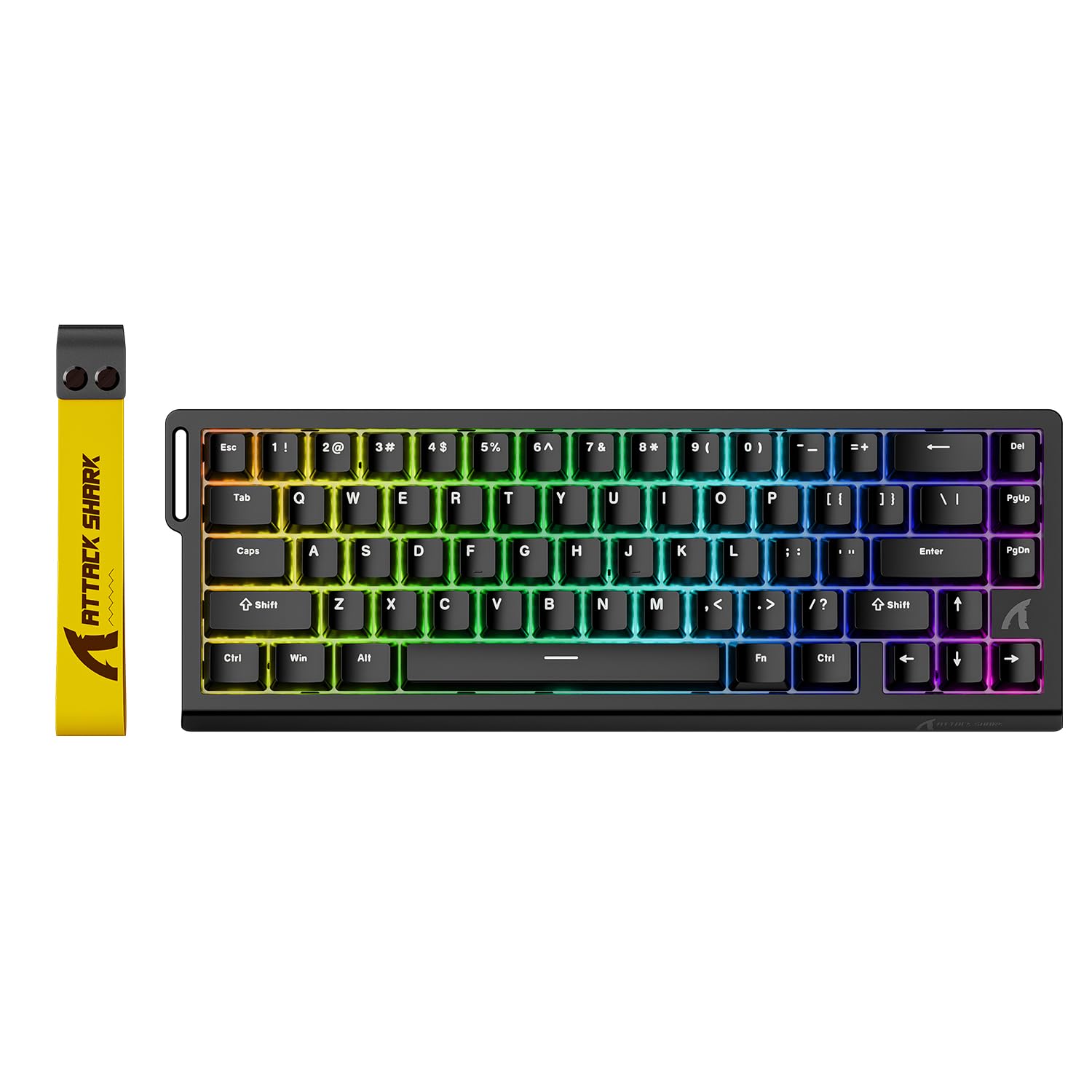ATTACK SHARK X68 HE Rapid Trigger toetsenbord 8000Hz RGB 60% bekabeld gaming toetsenbord met 0,01 mm RT-nauwkeurigheid met magnetische schakelaar, instelbare bediening, snap-tak, voor pc/Mac, zwart