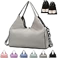 Gym Bag Womens, Yoga Mat Bag Sport Travel Bag with 2pcs Shoes Compartment, Waterproof Sports Gym Bag for Sport Travel Hiking(Grey)