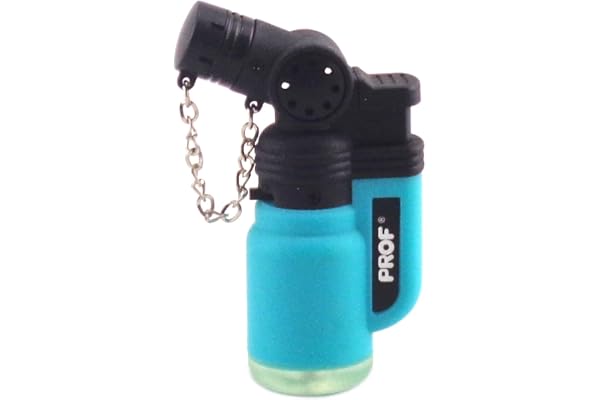 Briquet Tempête Chalumeau Torche Prof - Rechargeable gaz - Réglable (bleu)
