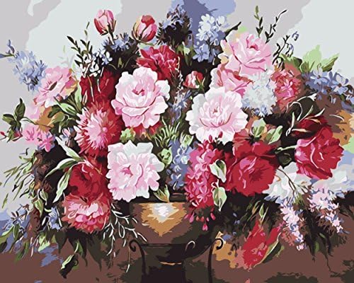 OBELLA Painting by Numbers Kits || Lush and Bright Flowers 50 x 40 cm || Paint by Numbers, Digital Oil Painting, Frameless