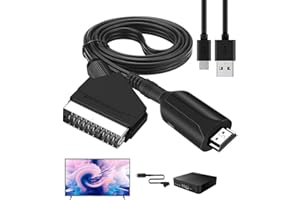 TGKYK Scart Auf Hdmi Konverter, 100cm Scart Kabel Auf Hdmi, Adapter Scart Hdmi, Neuer All in One Scart zu Hdmi Konverter für HDTV STB VHS Xbox PS3 Sky DVD Blu-Ray