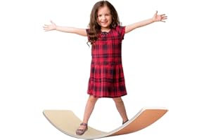 HIUOUIH Tabla de Equilibrio Niños Balance Board Curva de Madera para Niño Equilibrio Niños Tabla de Balance Tabla Wobbel Madera Max.200 kg