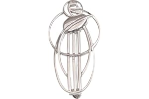 Alexander Castle 925 Sterling Silver Charles Rennie Mackintosh Brooch for Women - Silver Brooch Pin with Jewellery Gift Box - 43mm x 22mm