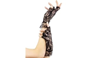 Fever Women's Fingerless Lace Gloves, One Size, White, 25042 (US)