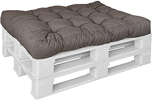 ‎DILUMA DILUMA Palettenkissen Europaletten - Sitzkissen - Lounge Kissen - 1x Palettensitzkissen 120 x 80 cm - Taupe - Wasser- & Schmutzabweisender Bezug - Indoor & Outdoor - 15cm dick