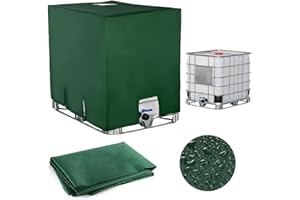 AEUZWR IBC Tank Abdeckung 1000L, IBC Wassertank Abdeckung, Wassertank Abdeckplane, Wassertank UV-Schutzfolie, für IBC Tank Behälter Regentonne, 120x100x116cm Grün