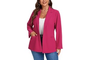 MINTLIMIT XL-5XL Plus Size Women Blazer Long Sleeve Casual Notch Lapel Jackets Business Smart Outerwear Loose Fit with Button Pockets