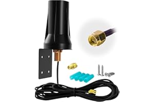 XUENIU Outdoor 4G LTE Antenna Wall Mount Waterproof SMA Male 5dBi Aerial 5G 2.4G WIFI Outdoor Waterproof 2-in-1 High-Gain Signal for Vodafone EE O2 Three 4G LTE Modems Routers Gateways Tracking