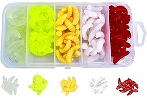 YOUZMY 100 Pz Esca Artificiale Vermi Pesce, Verme Artificiale in Plastica Morbida per Acqua Salata e Dolce