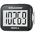 NESKLA 3D Pedometer for Walking, Simple Step Counter with Large Digital Display, Step Tracker with Removable Clip Lanyard, Accurately Track Steps for Men Women Kids Adults Seniors