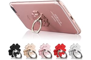 Kinizuxi Anilla movil Soporte, Rotación de 360 Grados Flor Encantadora Anillo Soporte Movil Compatible con iPhone Varios teléfonos móviles, tabletas y Fundas para teléfonos (5 Packs)