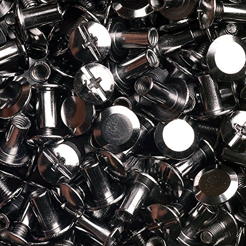 25 Schraubnieten Gürtelschrauben Buchschrauben Chicagoschrauben Nieten zum Schrauben 7MM nickel-geschwärzt - 2