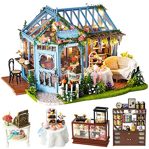 CUTEBEE Miniature Dollhouse avec des Meubles, kit Bricolage Dollhouse Bois, 1:24 Salle créative pour l'idée Cadeau Saint Valentin. Multicolore