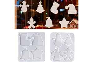 MONTRESTAR Silikonformen Weihnachten, Gießformen silikon Anhänger, Weihnachtsbäume Epoxidharz Formen für Weihnachtsdekoration, Weihnachten Formen Mold, gips gießformen für DIY Schlüsselanhänger Ornament Geschenk