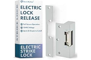 AMALOCKS SecureMyDoor - Electric Lock Release Fail Secure with Adjustable Jaw for Door Access Control Systems - 12VDC - Ideal for Commercial, Residential, and Industrial Buildings - Strike Lock