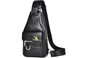 A-QMZL Sacoche Homme Bandouliere Sac de Poitrine Sac business Sac de Loisir Sac a Dos PU Cuir Pochette Epaule Sac à Dos de Voyage pour Homme Femme