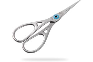 Premax - Forbici Baffi Ring Lock System Line - Strumento di Precisione - Ideali per Tagliare Peli del Viso - Acciaio INOX - Finitura Sabbiata - Made in Italy