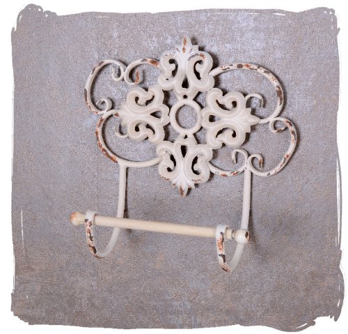 TOILETTENPAPIERHALTER WEISS WC ROLLENHALTER SHABBY CHIC PALAZZO EXCLUSIV