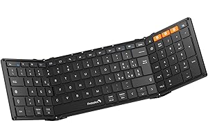 ProtoArc Tastiera Wireless Pieghevole, XK01 Tastiera Bluetooth Layout Italiana Portatile Viaggio per Android Windows iOS iPad PC Telefono Smartphone Tablet Laptop PC - Nero