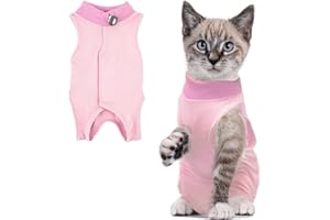 RUGBOL Tuta di Recupero per Gatti, Tuta di Recupero per Interventi Chirurgici per Gatti, Tuta per Neonati per Gatti, Tuta per Gatti, Tuta per Gatti Post-operatoria, ferite Addominali (M, Rosa)