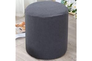 YHWW Ottoman Protective Cover Square/Round Jacquard Stool Covers for Footstool Stretch Cover Ottoman Cover Stool Protector Washable Stool Cover