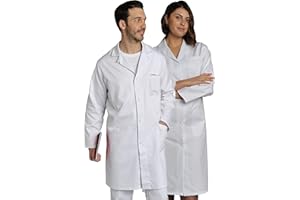 SNV Blouse blanche chimie lycée laboratoire 100% coton blanc manches longues Blouse medicale femme/homme convient également aux collèges. Blouse chimie 3 poches médecin infirmière