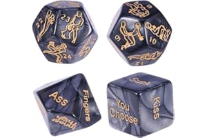 BINXLIUXO JSUOEO Dados de Juego de 4 Piezas, Plástico, Dodecaedro, Adulto, Amor