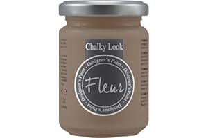FLEUR DESIGNER'S PAINT | Pittura ad Acqua, Effetto Gesso Naturale, Extra Opaca, Fleur Chalky F17, Colore Chocolate Wish, Made in Italy, Formato da 130 ml