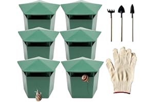 Beslands Schneckenfallen 6er Bio Schneckenfallen ohne Chemie und Gift, Bier-Schneckenfalle Garten Lockmittel sichere und hocheffiziente Schneckenbekämpfung mit Grabwerkzeug und Handschuhen