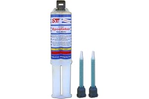 STC 2K Epoxy Kleber 5 Minuten transparent 24 ml inkl. 2 Mischer Epoxid Kleber für Metall, Stein, Beton, Marmor, Holz, Glas, Keramik und Kunststoff