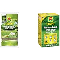 COMPO Rasensaat Spiel und Sport, Universelle Rasenmischung, 4 kg, 200 m² & Rasenunkraut-Vernichter Banvel Quattro…