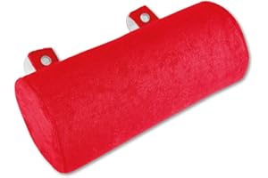 Arsvita Badewannen-Kissen mit Saugnäpfen, weicher Bezug in vielen Farben und Größen, Komfort Badekissen Nackenrolle (Größe: Ø11 x 25cm - Spa Ausführung in der Farbe: rot)