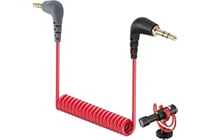 Onsolo 3.5mm Cable Microphone SC7 TRS to TRRS Patch Adapter Right Angle Mic Cord Aux Mic Cable for iPhone Smartphone Audio Mixer Camera Recorder Car Speaker VideoMicro Go BOYA