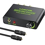 LiNKFOR 192kHz DAC Convertisseur Volume Réglable Dolby AC-3/DTS 5.1CH Numérique Optique Coaxial SPDIF Toslink vers Analogique