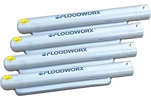 ROTHSCHENK (4x) Floodworx technischer Hochwasserschutz/Hochwassersperre/Wasserbarierre/Wasserschutzschlauch/Ersatz für Sandsack zur Krisenvorsorge durch Wasserdamm bei Überschwemmung durch Flut für Kellertüren