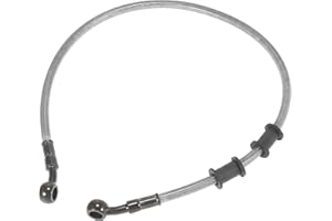 Motoforti 60cm 23.62" Motorbike Braided Brake Clutch Oil Hose Line Silver Tone