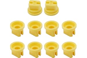 MroMax Flat Fan Spray Tip, 110 Degree Plastic Nozzle 0.2mm Aperture for Backpack Sprayer and Garden Spray - 10pcs (Yellow)