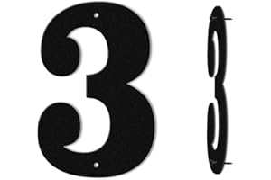 SHOWMTHEM 4 lnch Moderne schwarze Metall-Adress-Hausnummer, langlebig, für den Außenbereich, Garten, Garage, Briefkasten, Dekoration, Buchstabe mit Nagelset, stabile Hausnummer für draußen, visuelles Schild (3)