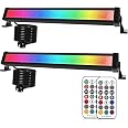 Kit 2 Projecteurs/barres LED RGB Extérieur MEIHUA 42W - IP66 - Télécommande - 10 Couleurs