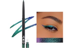 Erinde Lápiz de ojos camaleón metálico brillante multicolor resistente al agua, lápiz de ojos multicromo brillante y duradero #05