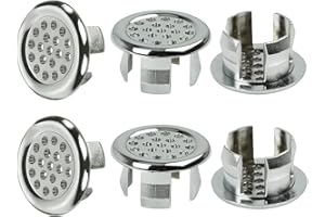 BAIJ Pierścień przelewowy zlewu, 6 szt. pusty pierścień otwór okrągły pokrywa przelewowa pokrywa odpływowa wkładka w otwór okrągłe nasadki do łazienki zlewu kuchennego mycie umywalki (styl 3)