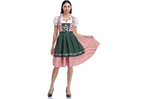 ZNLFS Oktoberfest Dirndl kostym hembiträde rutig tysk ölfestival cosplay bayersk klänning halloween maskeradkläder karneval k