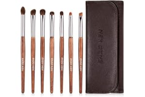 Set de Brochas de Sombra de Ojos de Pelo de Pony Natural de ENZO KEN, Juego de Brochas de Sombra de Ojos Pequeñas con Bolso Mano, Set de Brochas de Maquillaje de Ojos de Cabello Natural Professional.